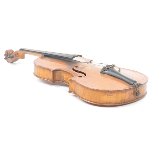 415 - J.T.L Mirecourt ' Dulcis et Fortis ' - A 19th Century French one piece back student 1/2 size violin ... 