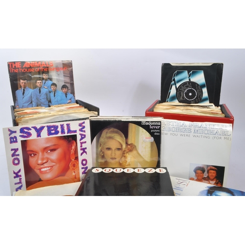 416 - A large collection of 60s to 80s 45's RPM vinyl records to include The Smiths, Aretha Franklin & Geo... 