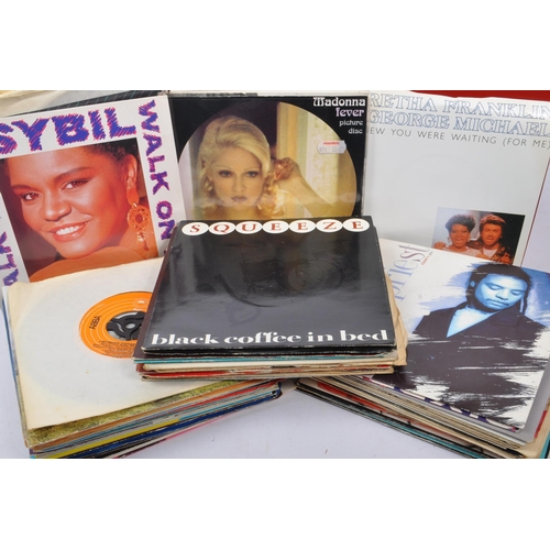 416 - A large collection of 60s to 80s 45's RPM vinyl records to include The Smiths, Aretha Franklin & Geo... 