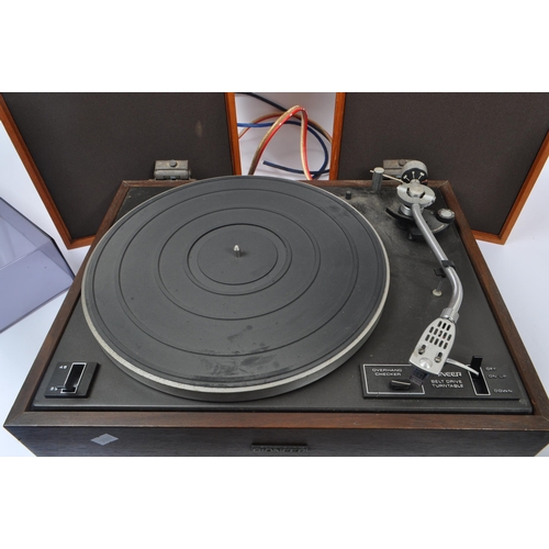 440 - Pioneer - A 20th century circa 1980s Pioneer PL-120 belt drive turntable with a pair of Wharfdale Li... 