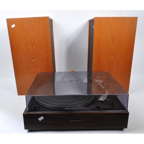 440 - Pioneer - A 20th century circa 1980s Pioneer PL-120 belt drive turntable with a pair of Wharfdale Li... 