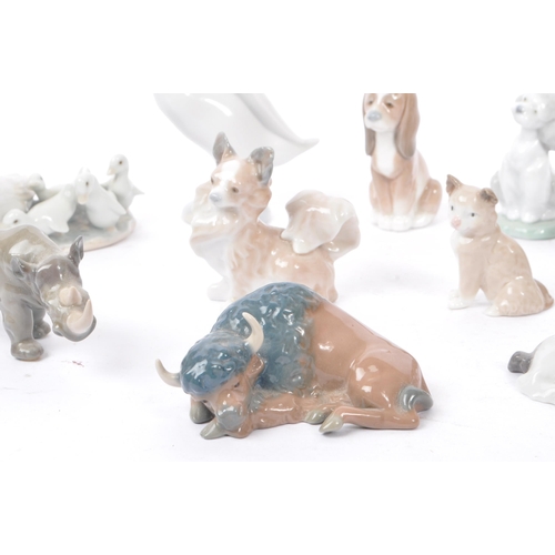 46 - Lladro -  A collection of late 20th century / early 21st porcelain china animal figures. Comprising ... 