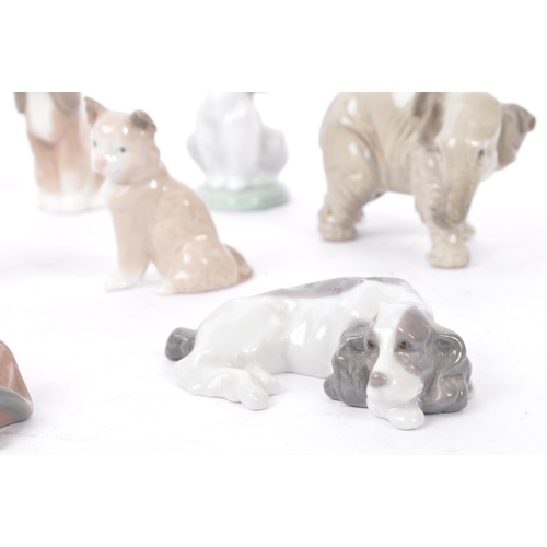 46 - Lladro -  A collection of late 20th century / early 21st porcelain china animal figures. Comprising ... 