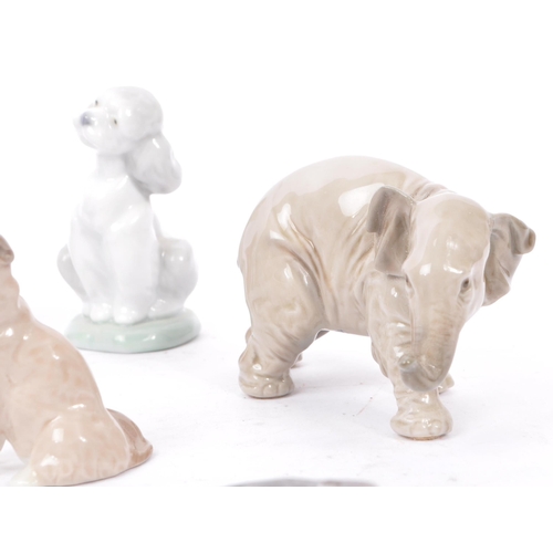 46 - Lladro -  A collection of late 20th century / early 21st porcelain china animal figures. Comprising ... 