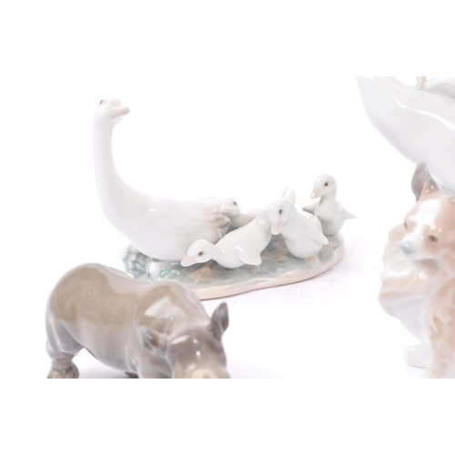 46 - Lladro -  A collection of late 20th century / early 21st porcelain china animal figures. Comprising ... 