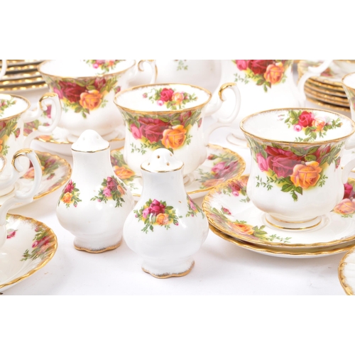 47 - Royal Albert - Old Country Roses - A vintage 20th century English porcelain china dinner / tea servi... 