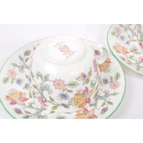 48 - Haddon Hall - Minton - A vintage 20th century couple tea service set. To include teapot, cups, sauce... 