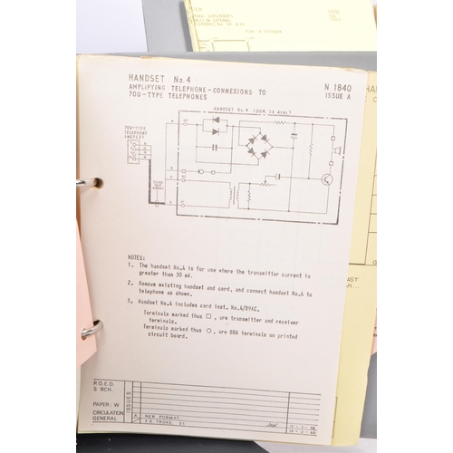 496 - A collection of six General Post Office telephone circuit diagrams. To include instructions of autom... 