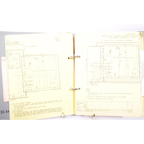 496 - A collection of six General Post Office telephone circuit diagrams. To include instructions of autom... 