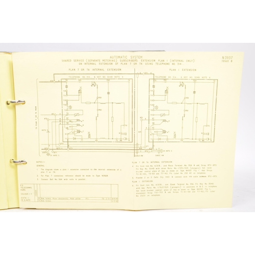 496 - A collection of six General Post Office telephone circuit diagrams. To include instructions of autom... 