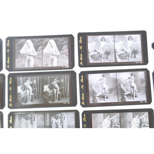 526 - Le Stereo - Nu Paris. A collection of copied French Bell Époque era erotic nude stereoscope lithogra... 