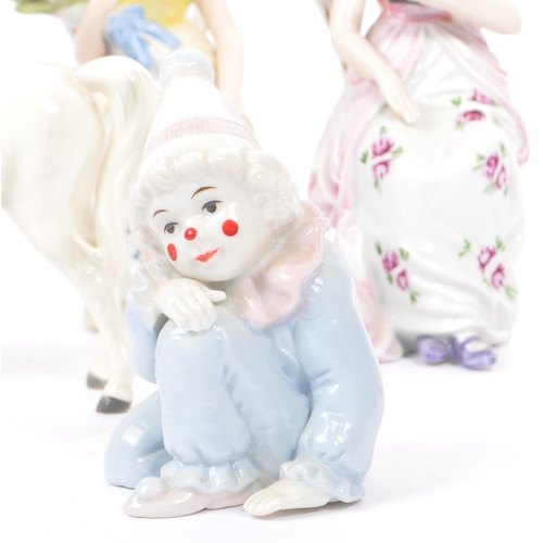 53 - A collection of vintage 20th century porcelain china figurines. To include, ballerinas, clowns, baby... 