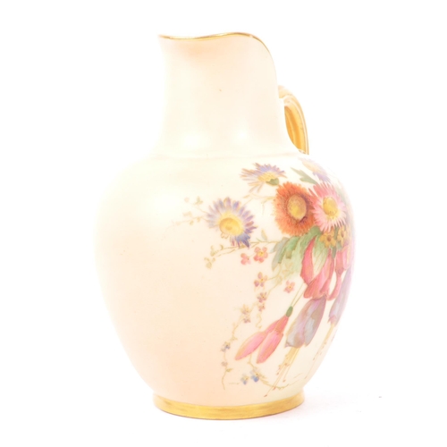 61 - Royal Worcester - Ivory Blush flatback vase / jug. A 19th century Victorian porcelain jug / vase. Wi... 