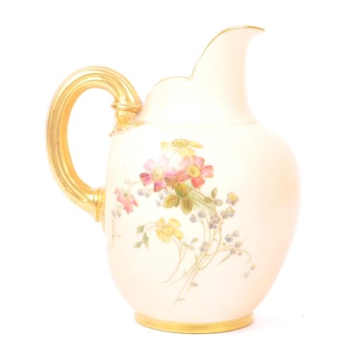 61 - Royal Worcester - Ivory Blush flatback vase / jug. A 19th century Victorian porcelain jug / vase. Wi... 