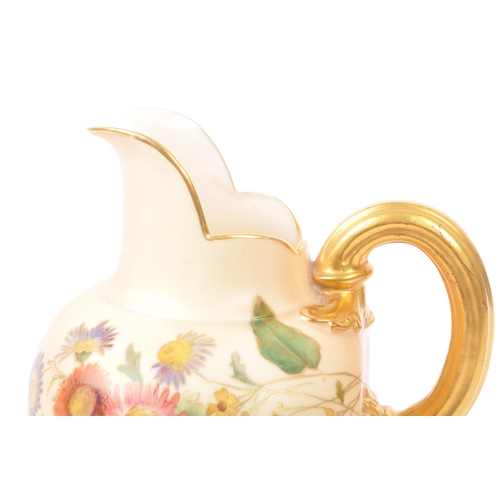 61 - Royal Worcester - Ivory Blush flatback vase / jug. A 19th century Victorian porcelain jug / vase. Wi... 