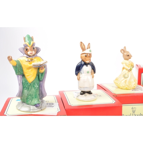 73 - Royal Doulton - Bunnykins - Collection of porcelain china bunny figures / statues. Including Tyrolea... 