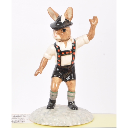 73 - Royal Doulton - Bunnykins - Collection of porcelain china bunny figures / statues. Including Tyrolea... 