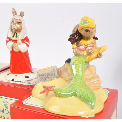 73 - Royal Doulton - Bunnykins - Collection of porcelain china bunny figures / statues. Including Tyrolea... 