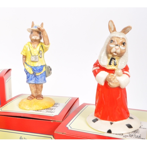 73 - Royal Doulton - Bunnykins - Collection of porcelain china bunny figures / statues. Including Tyrolea... 