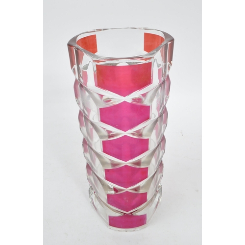 76 - J. G Durand - Luminarc - Two mid 20th century J. G. Durand for Luminarc Windsor Rubis cut glass vase... 