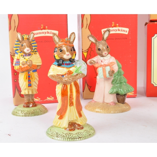 89 - Royal Doulton - Bunnykins - Collection of porcelain china bunny animal figurines / statues. Comprisi... 