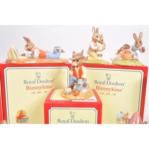 92 - Royal Doulton - Bunnykins - Collection of porcelain china animal bunny figurines / statues. Comprisi... 