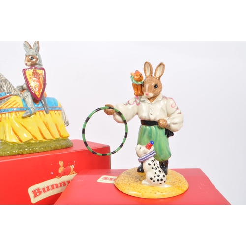 93 - Royal Doulton - Bunnykins - Collection of porcelain china bunny animal figurines / statues. Comprisi... 