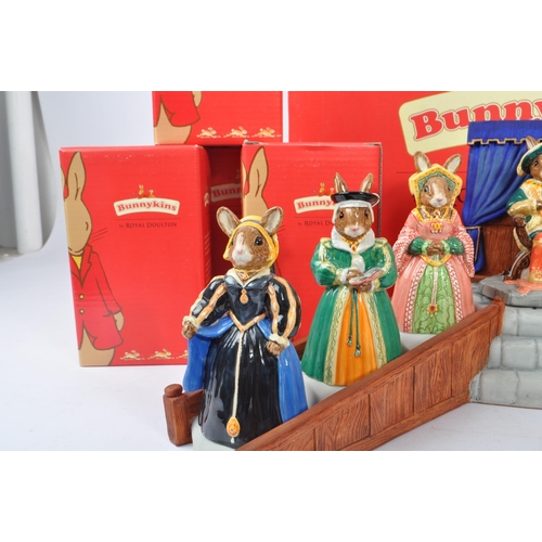 94 - Royal Doulton -  Bunnykins - The Tudor Collection - Henry VIII & his six wives with plinth comprisin... 