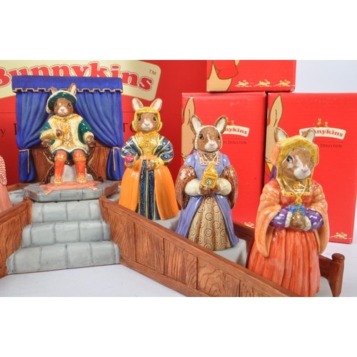 94 - Royal Doulton -  Bunnykins - The Tudor Collection - Henry VIII & his six wives with plinth comprisin... 