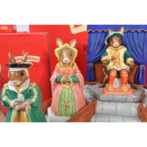 94 - Royal Doulton -  Bunnykins - The Tudor Collection - Henry VIII & his six wives with plinth comprisin... 