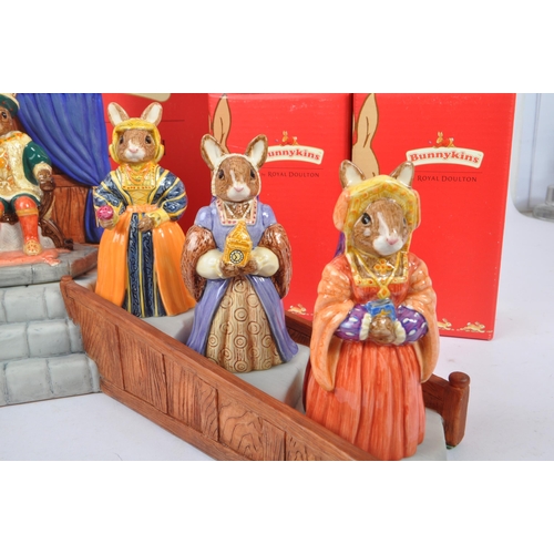 94 - Royal Doulton -  Bunnykins - The Tudor Collection - Henry VIII & his six wives with plinth comprisin... 