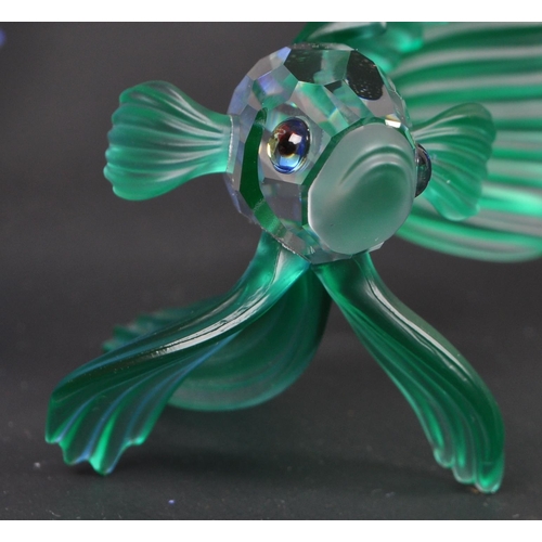 95 - Swarovski - Three boxed Swarovski crystal Siamese Fighting Fish animal figures. Each of the fish in ... 