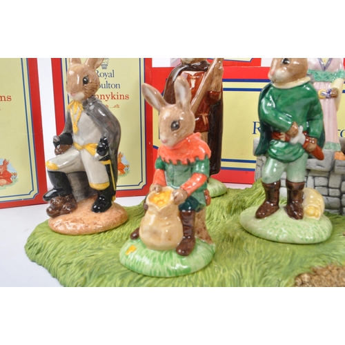 96 - Royal Doulton - Bunnykins - Robin Hood Collection - Comprising of Robin Hood bunny 11313, Will Scarl... 