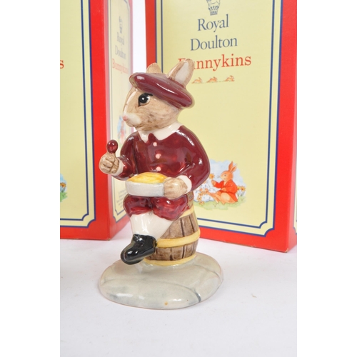 97 - Royal Doulton - Bunnykins - A collection of three porcelain china bunny animal figurines / statues. ... 