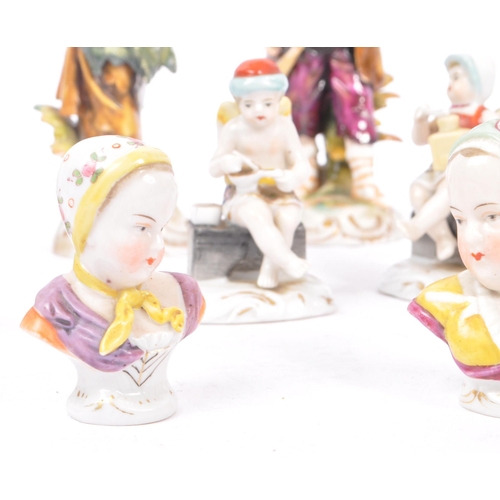 98 - Capodimonte - A collection of eleven 19th Century china porcelain Capodimonte figurines comprising o... 