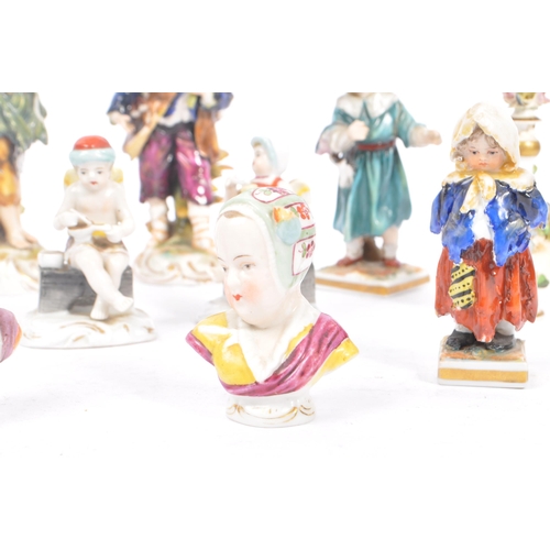 98 - Capodimonte - A collection of eleven 19th Century china porcelain Capodimonte figurines comprising o... 