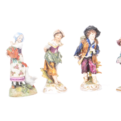 98 - Capodimonte - A collection of eleven 19th Century china porcelain Capodimonte figurines comprising o... 