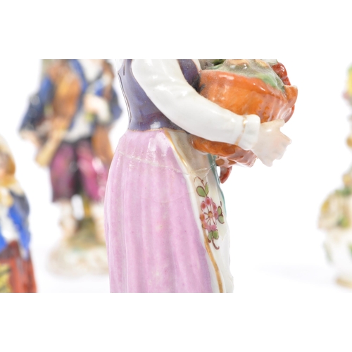 98 - Capodimonte - A collection of eleven 19th Century china porcelain Capodimonte figurines comprising o... 