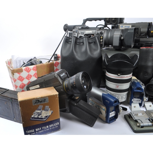 276 - A large collection of assorted digital camcorders. The collection including a Canon Video Lens 3x Zo... 