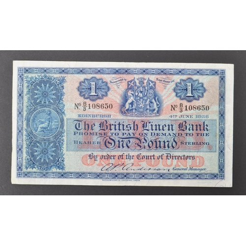 511 - The British Linen Bank - Three £1 note, bank notes. AP.P Anderson General Manager. To include G/2 08... 