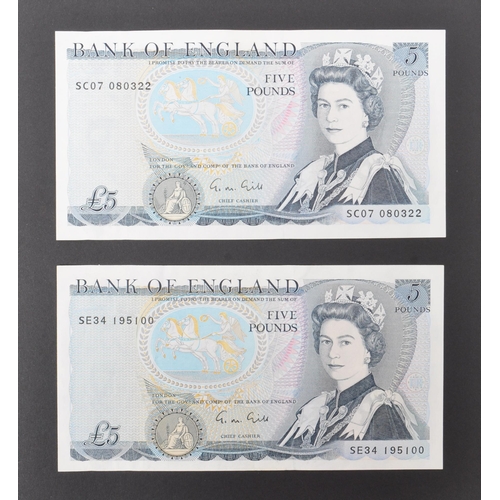 519 - Bank of England - A collection of British uncirculated bank notes banknotes to include; 3x L K Obrie... 