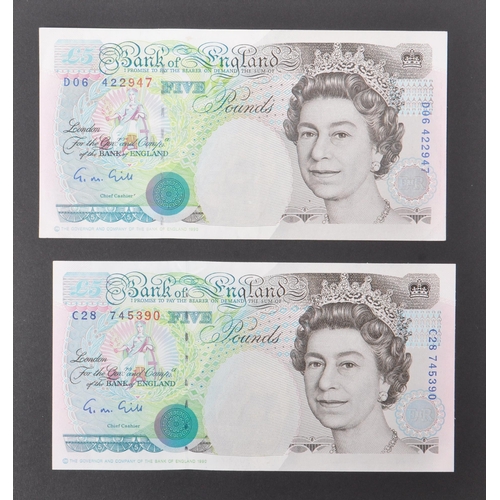 519 - Bank of England - A collection of British uncirculated bank notes banknotes to include; 3x L K Obrie... 