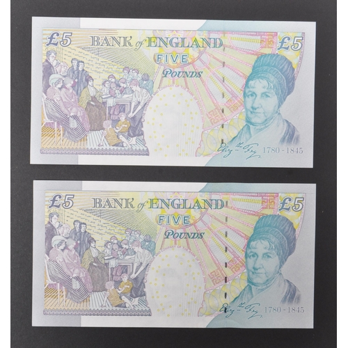 519 - Bank of England - A collection of British uncirculated bank notes banknotes to include; 3x L K Obrie... 