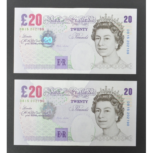 519 - Bank of England - A collection of British uncirculated bank notes banknotes to include; 3x L K Obrie... 