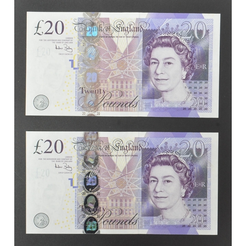 519 - Bank of England - A collection of British uncirculated bank notes banknotes to include; 3x L K Obrie... 