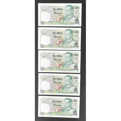 525 - A collection of international uncirculated bank notes banknotes to include; 3x Sri Lanka 1.07.92 10 ... 