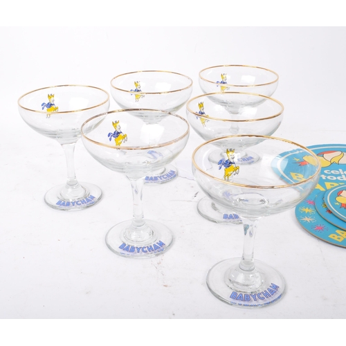 131 - Babycham - Perry alcoholic drink - A collection of twelve vintage 20th century Babycham drinking gla... 