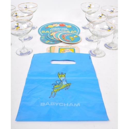 131 - Babycham - Perry alcoholic drink - A collection of twelve vintage 20th century Babycham drinking gla... 