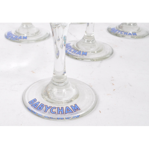 131 - Babycham - Perry alcoholic drink - A collection of twelve vintage 20th century Babycham drinking gla... 