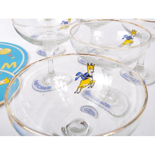 131 - Babycham - Perry alcoholic drink - A collection of twelve vintage 20th century Babycham drinking gla... 